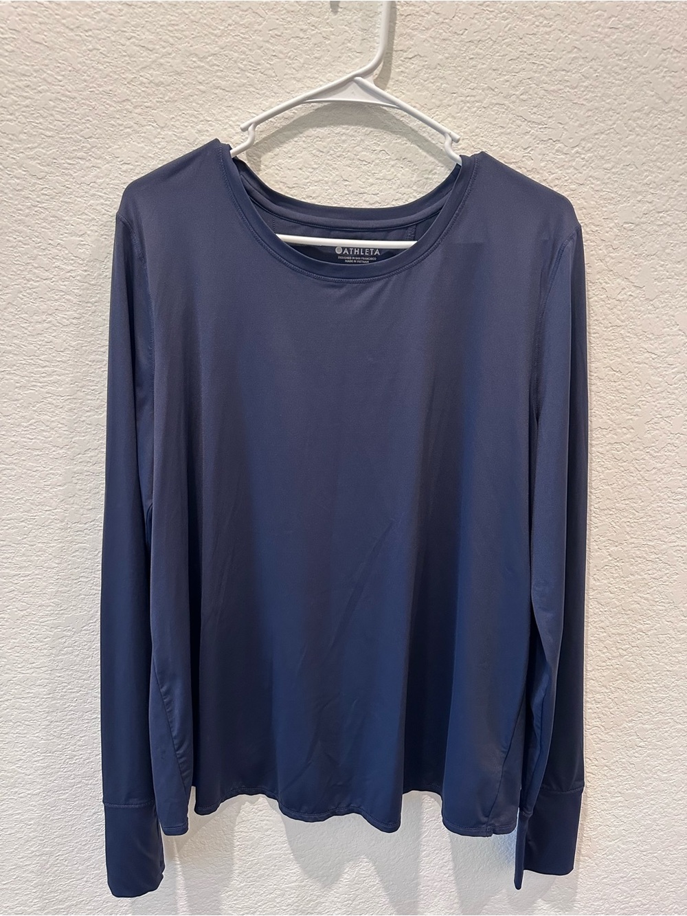 Athleta Navy Long-Sleeve Performance Top